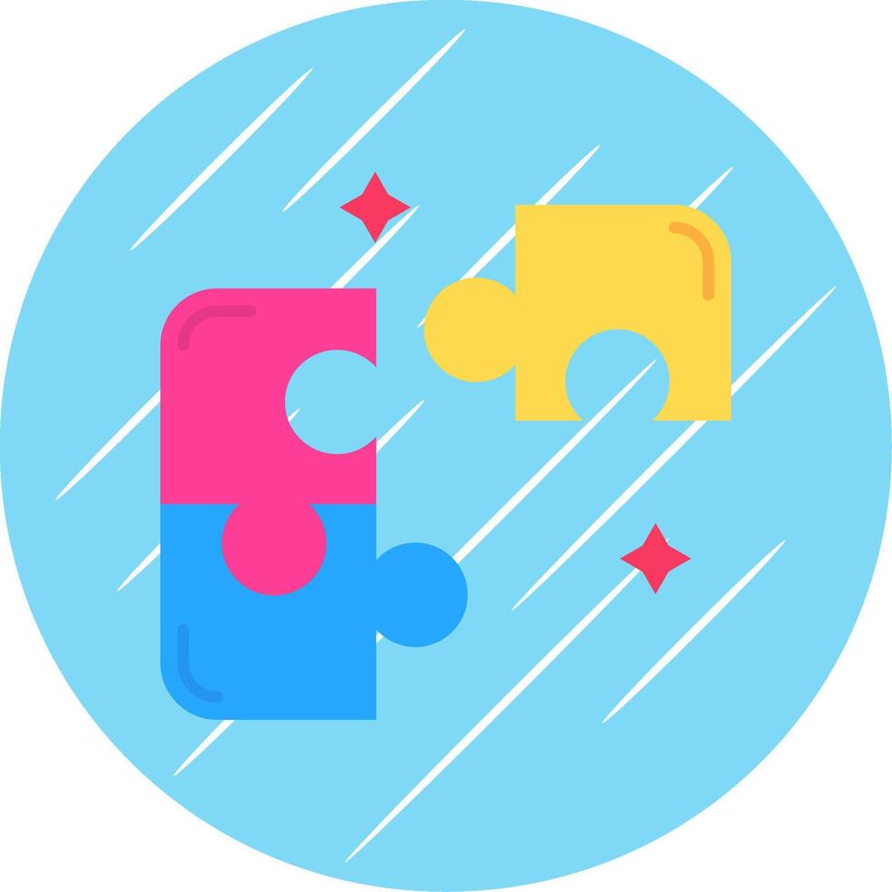 Puzzle Flat Blue Circle Icon vector