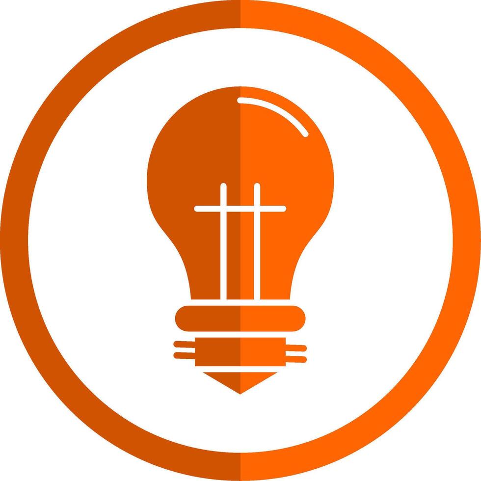 Bulb Glyph Orange Circle Icon vector