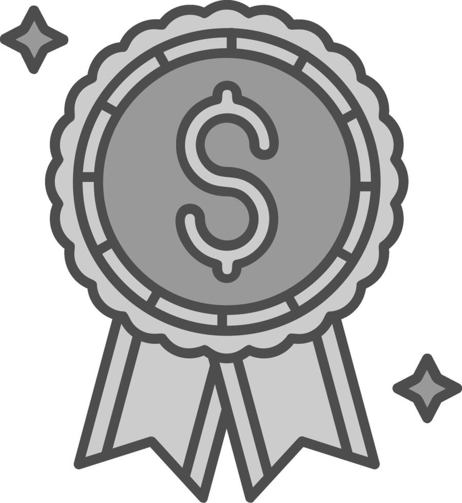 recompensa línea lleno escala de grises icono vector