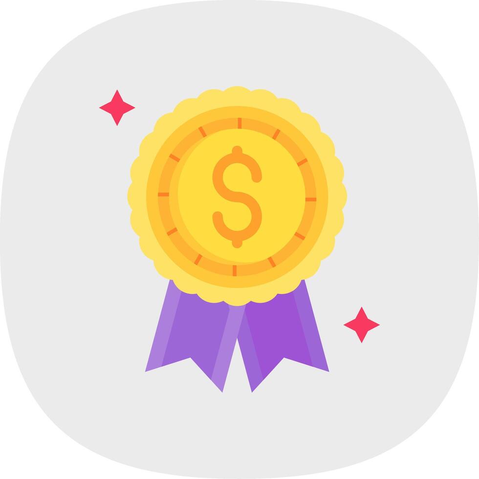 Reward Flat Curve Icon vector