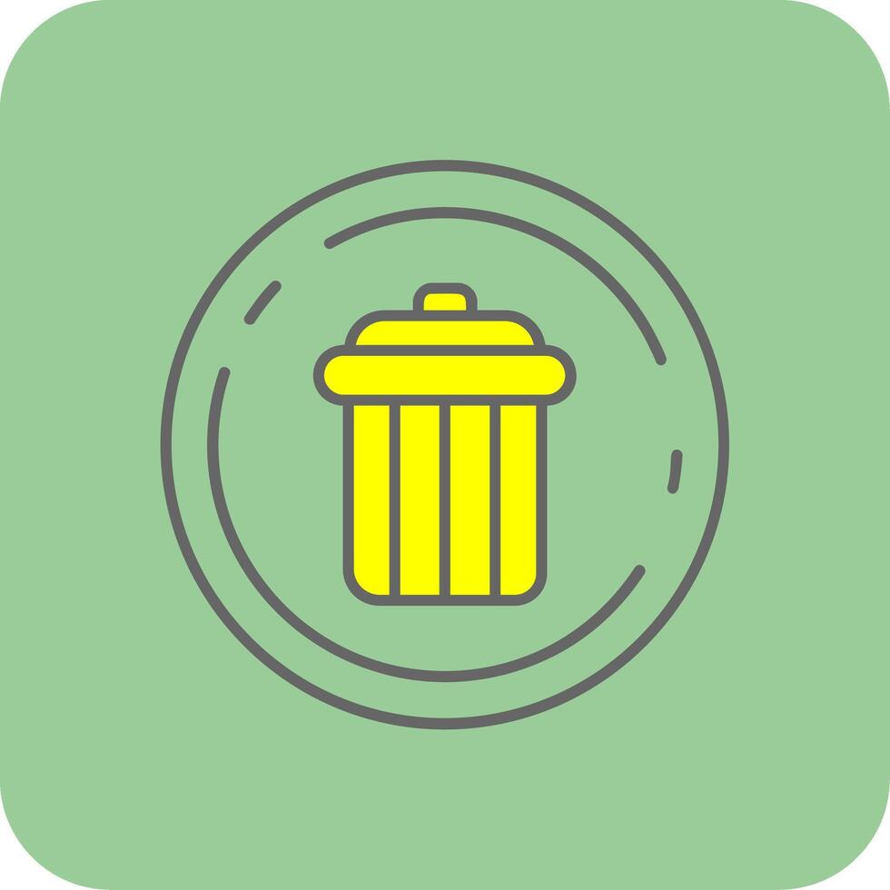 Delete Filled Yellow Icon vector