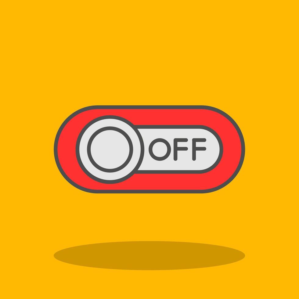 Off Filled Shadow Icon vector