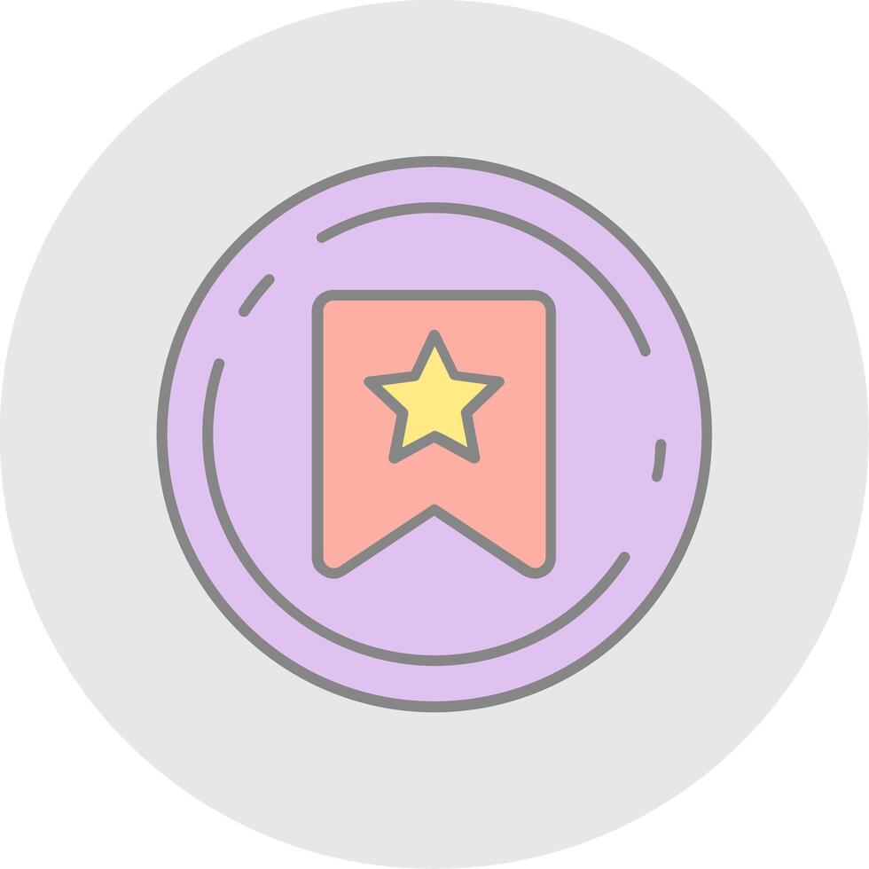 Bookmark Line Filled Light Circle Icon vector