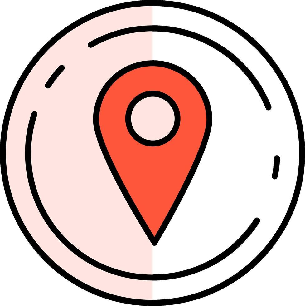 Location Filled Half Cut Icon vector