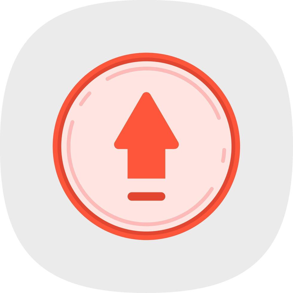 Up Flat Curve Icon vector