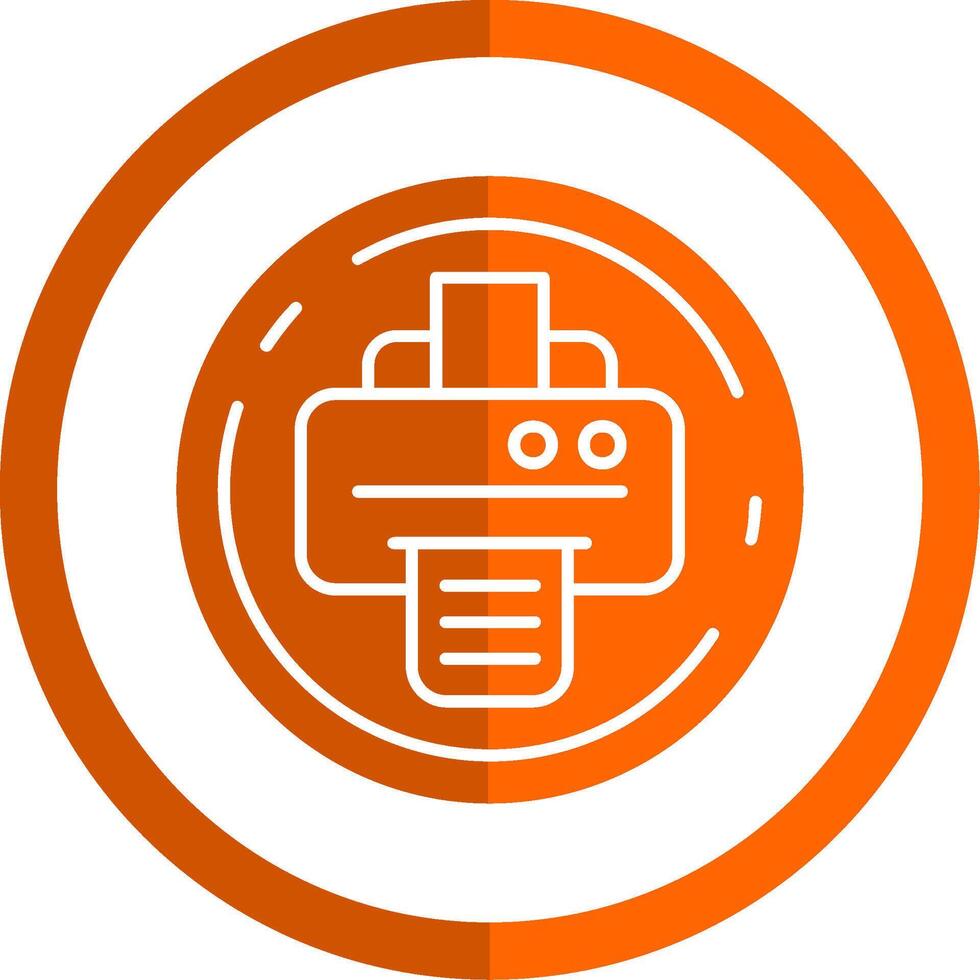 print Glyph Orange Circle Icon vector