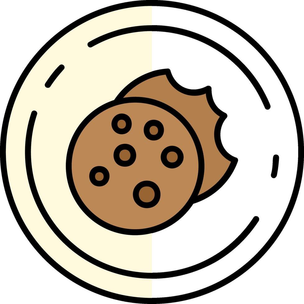 Galleta lleno medio cortar icono vector