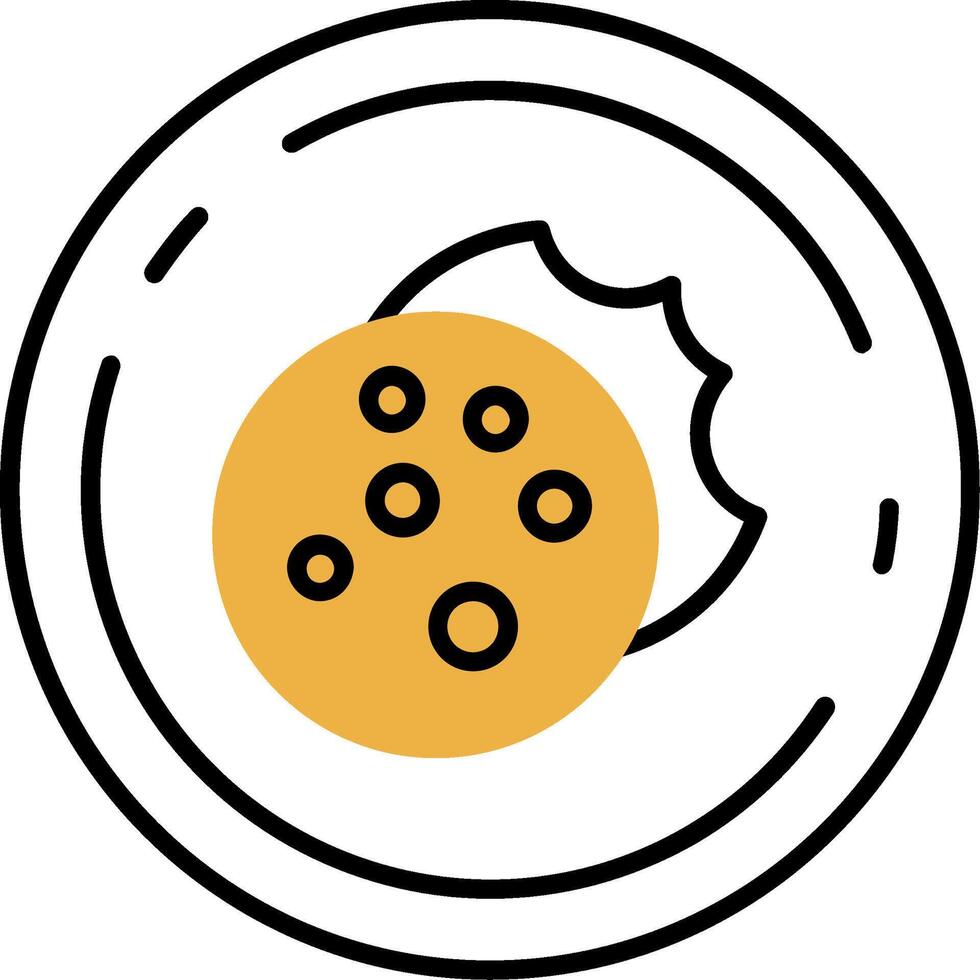 Galleta desollado lleno icono vector