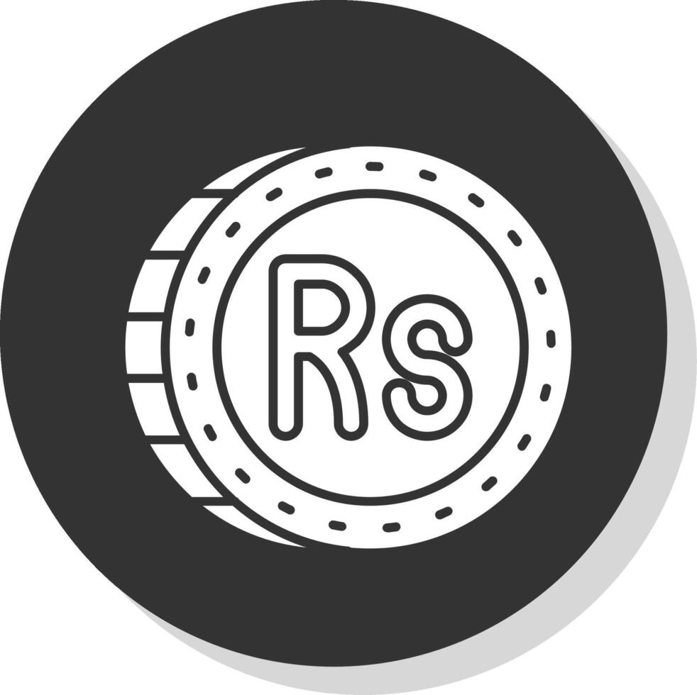 Rupee Glyph Grey Circle Icon vector