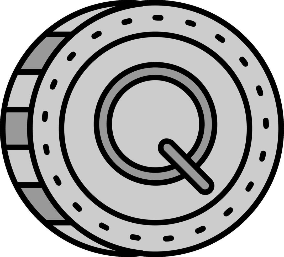 Quetzal Line Filled Greyscale Icon vector