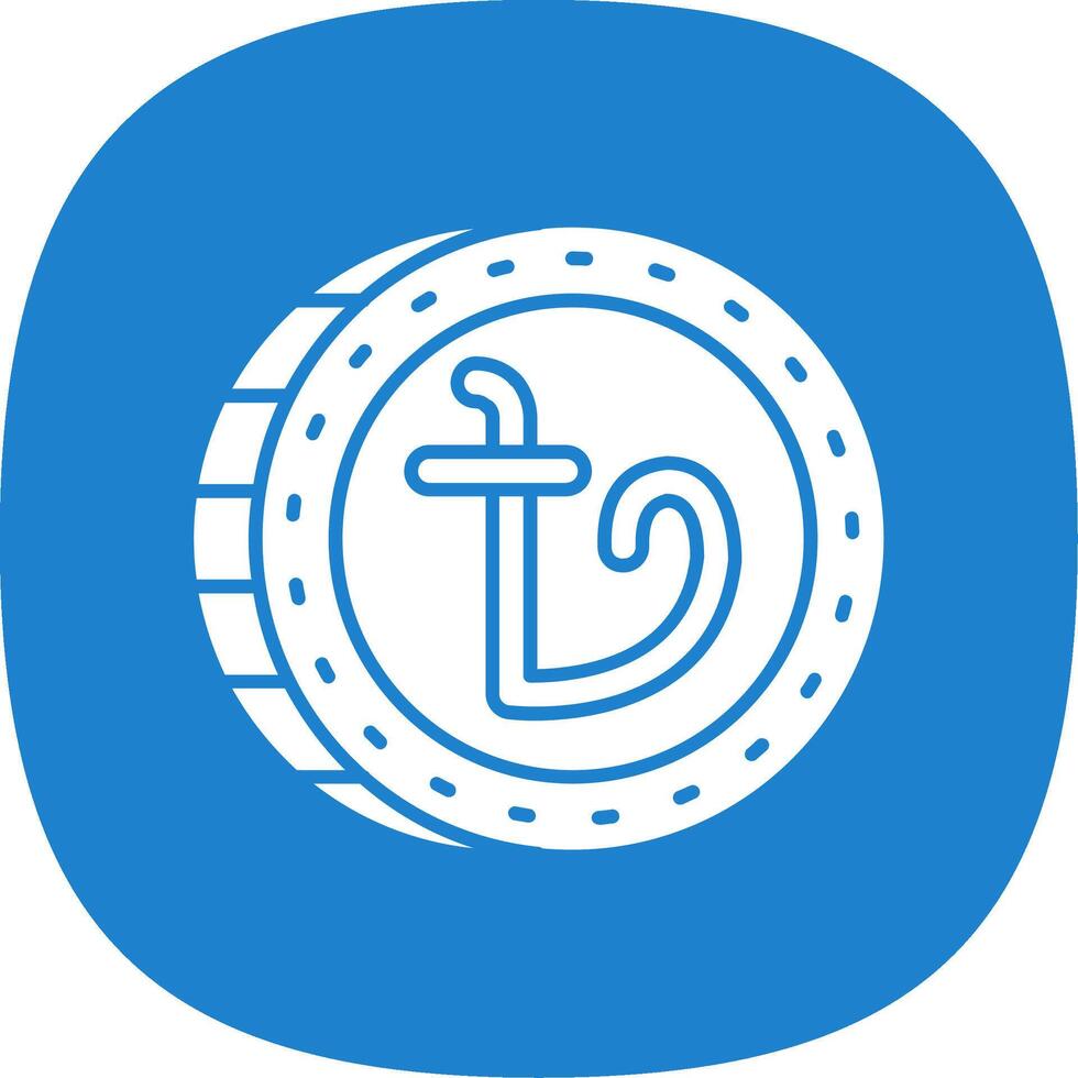 Taka Glyph Curve Icon vector