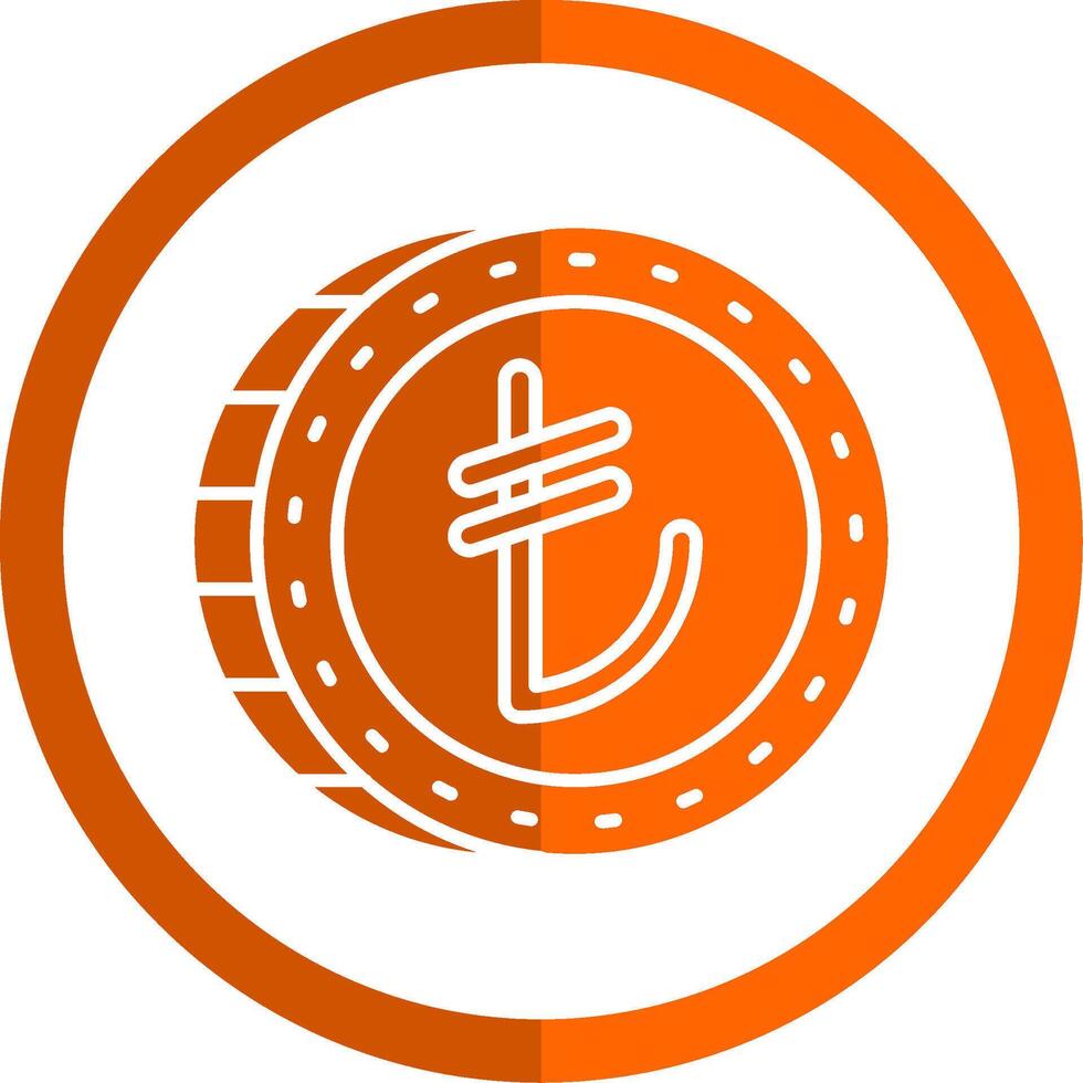 Turkish Glyph Orange Circle Icon vector