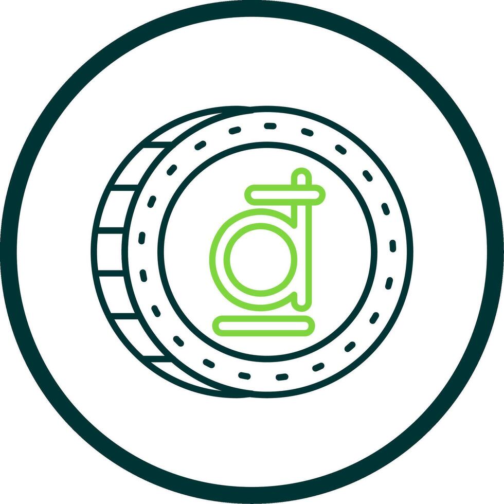 Dong Line Circle Icon vector