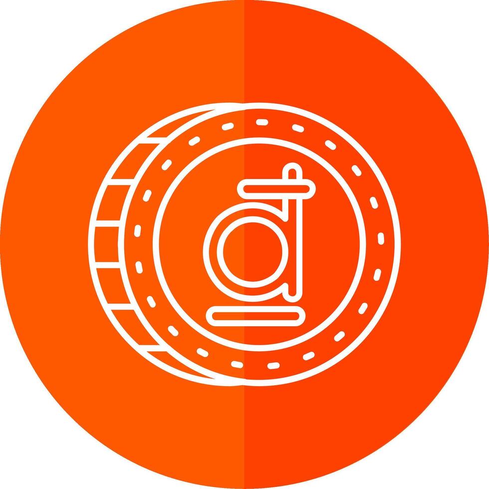 Dong Line Red Circle Icon vector
