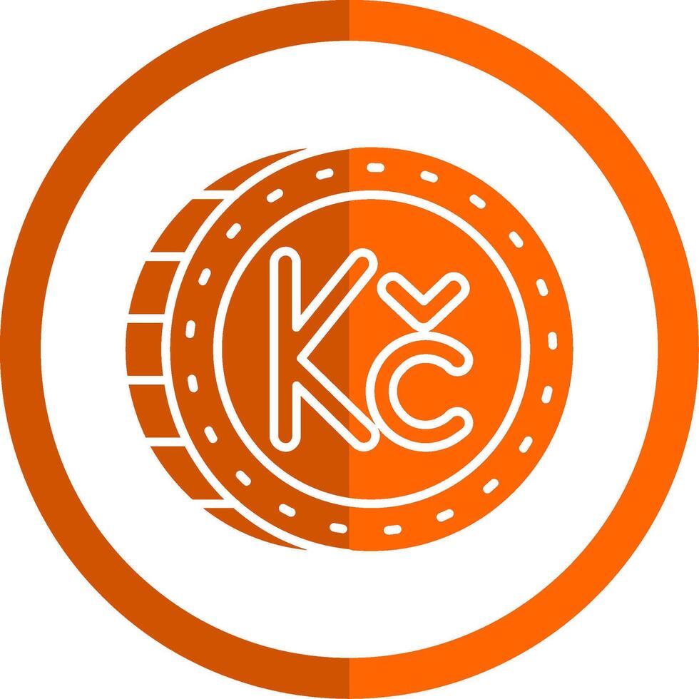 Koruna Glyph Orange Circle Icon vector