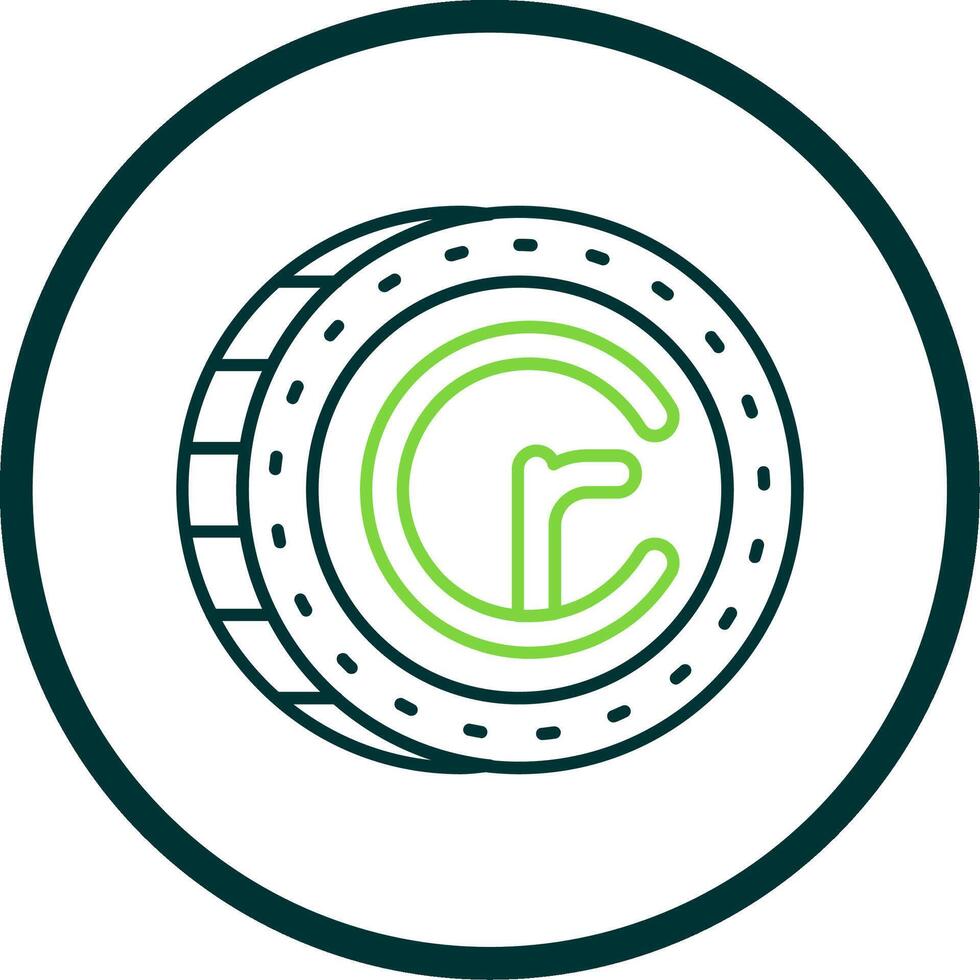 Cruzeiro Line Circle Icon vector