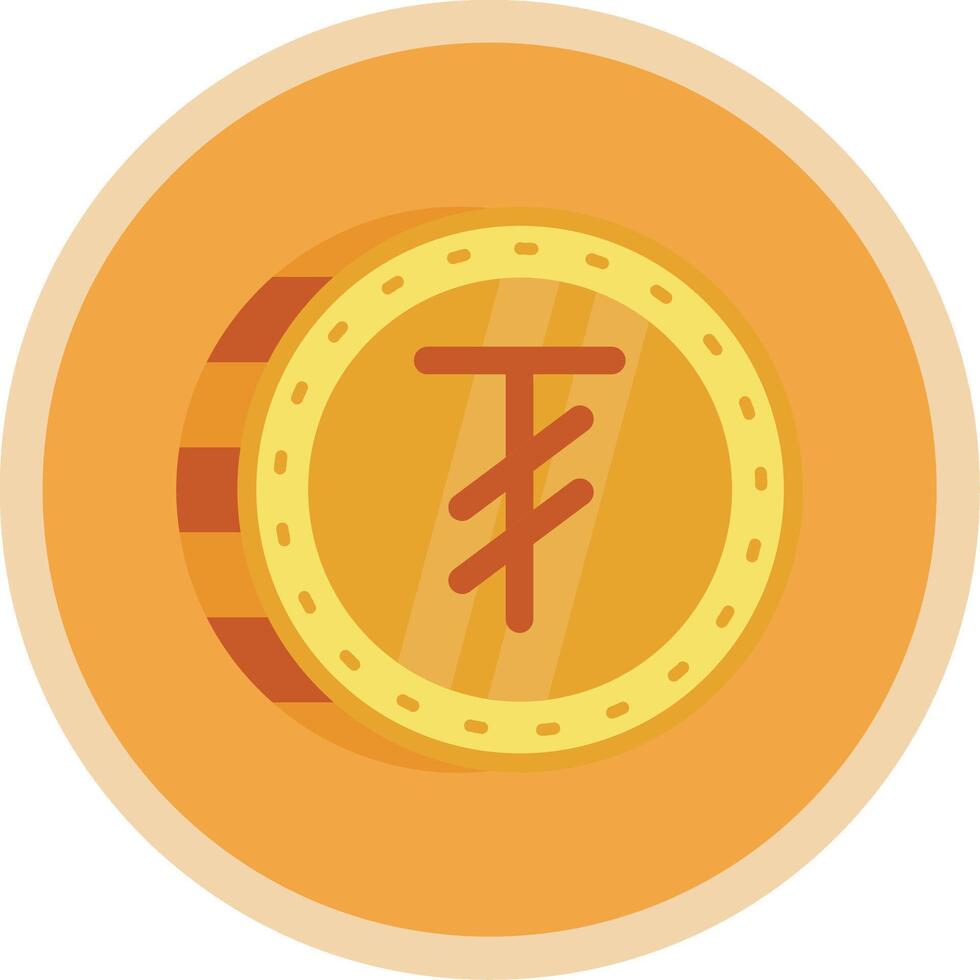 Tugrik Flat Multi Circle Icon vector