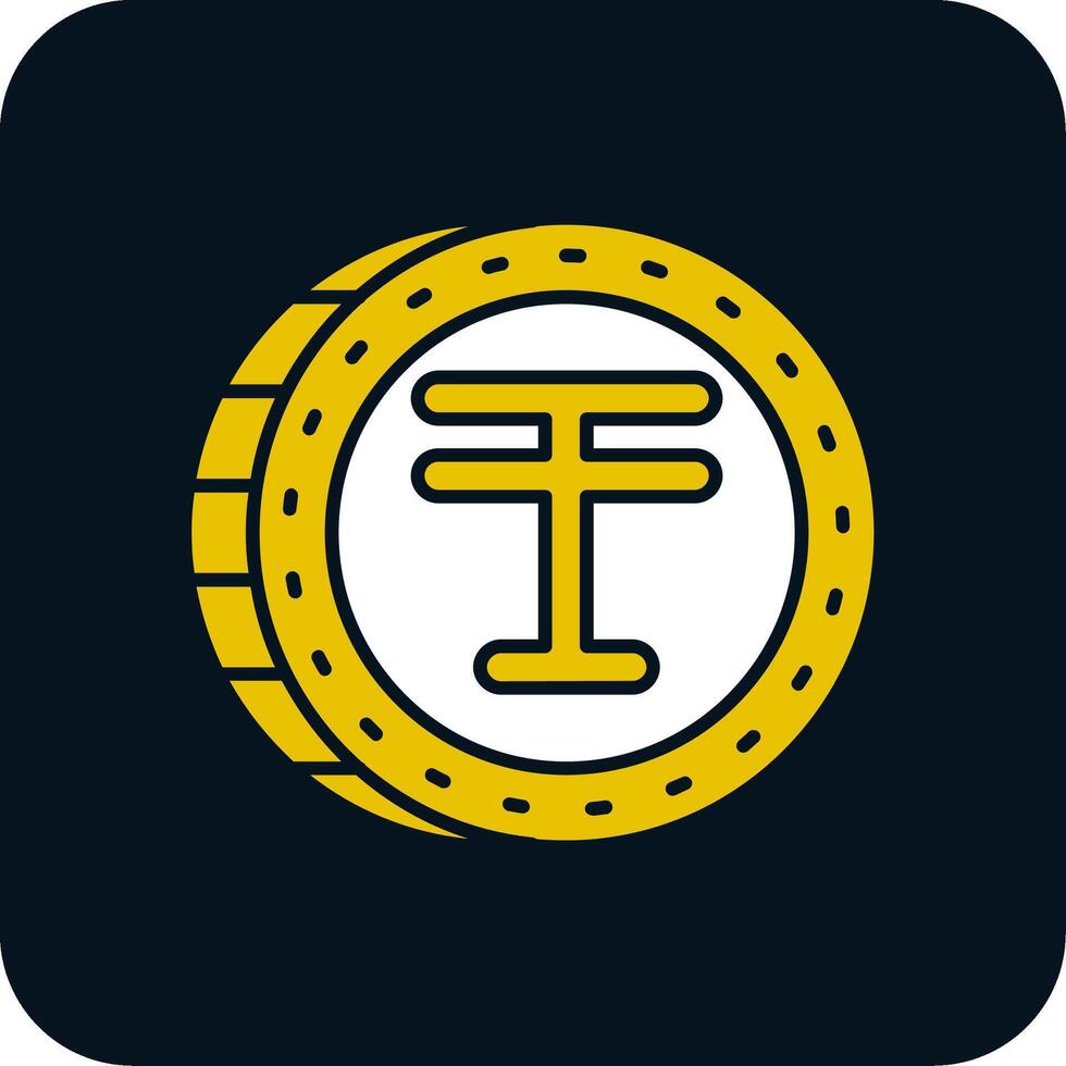 Tenge Glyph Two Color Icon vector