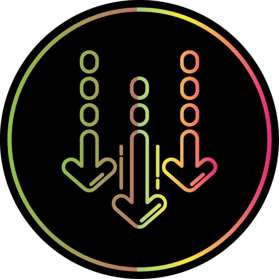 Decrease Line Gradient Due Color Icon vector