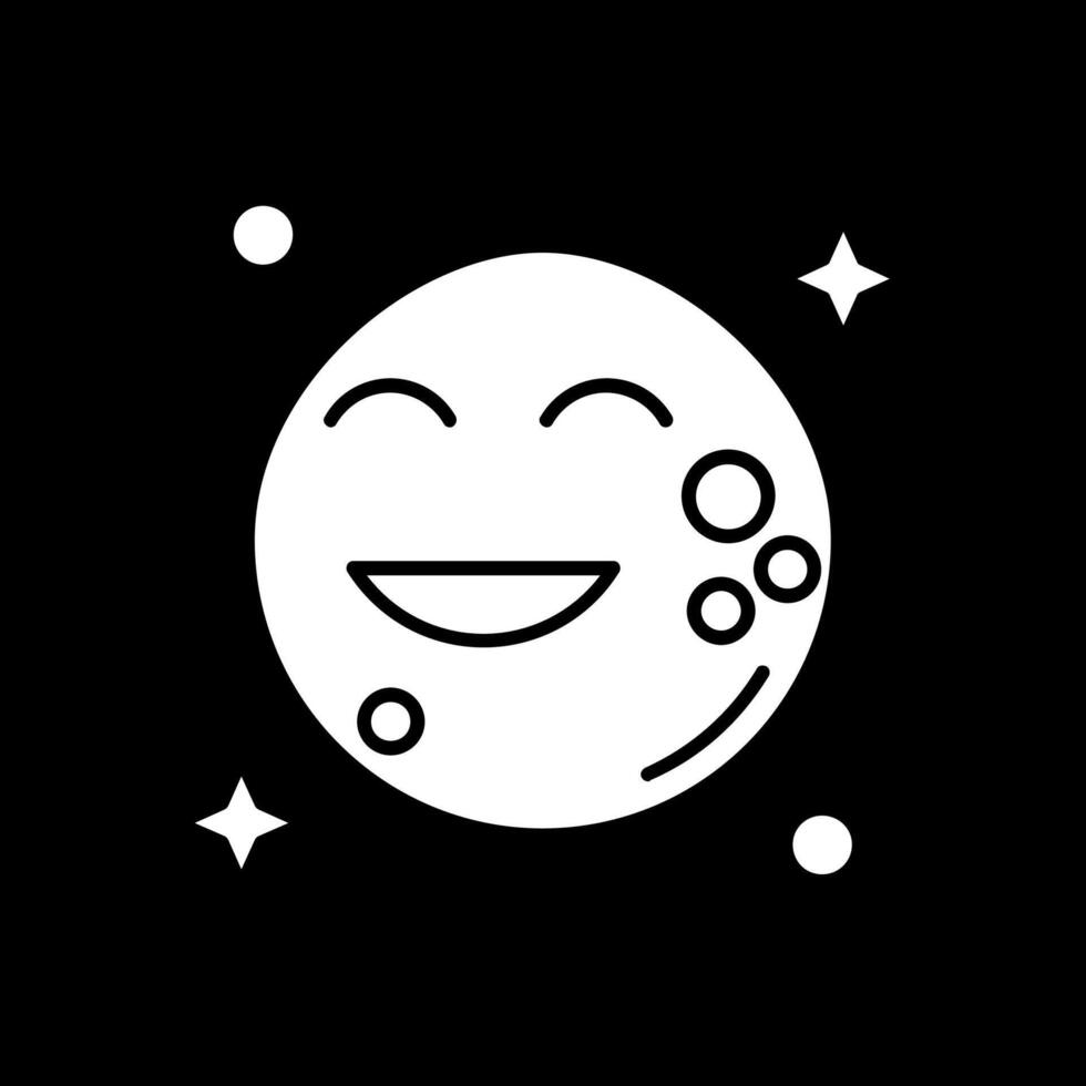 Moon Glyph Inverted Icon vector