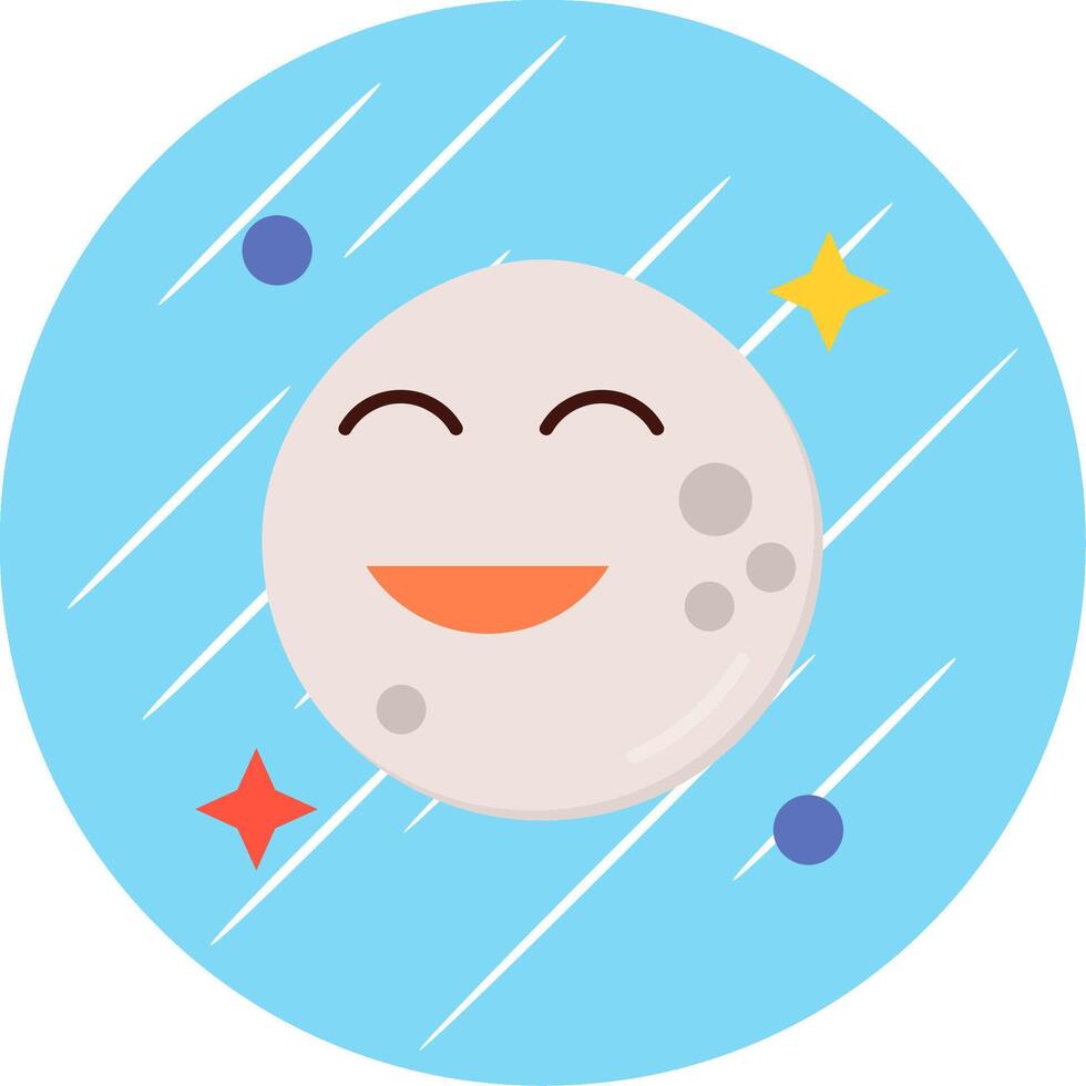 Moon Flat Blue Circle Icon vector