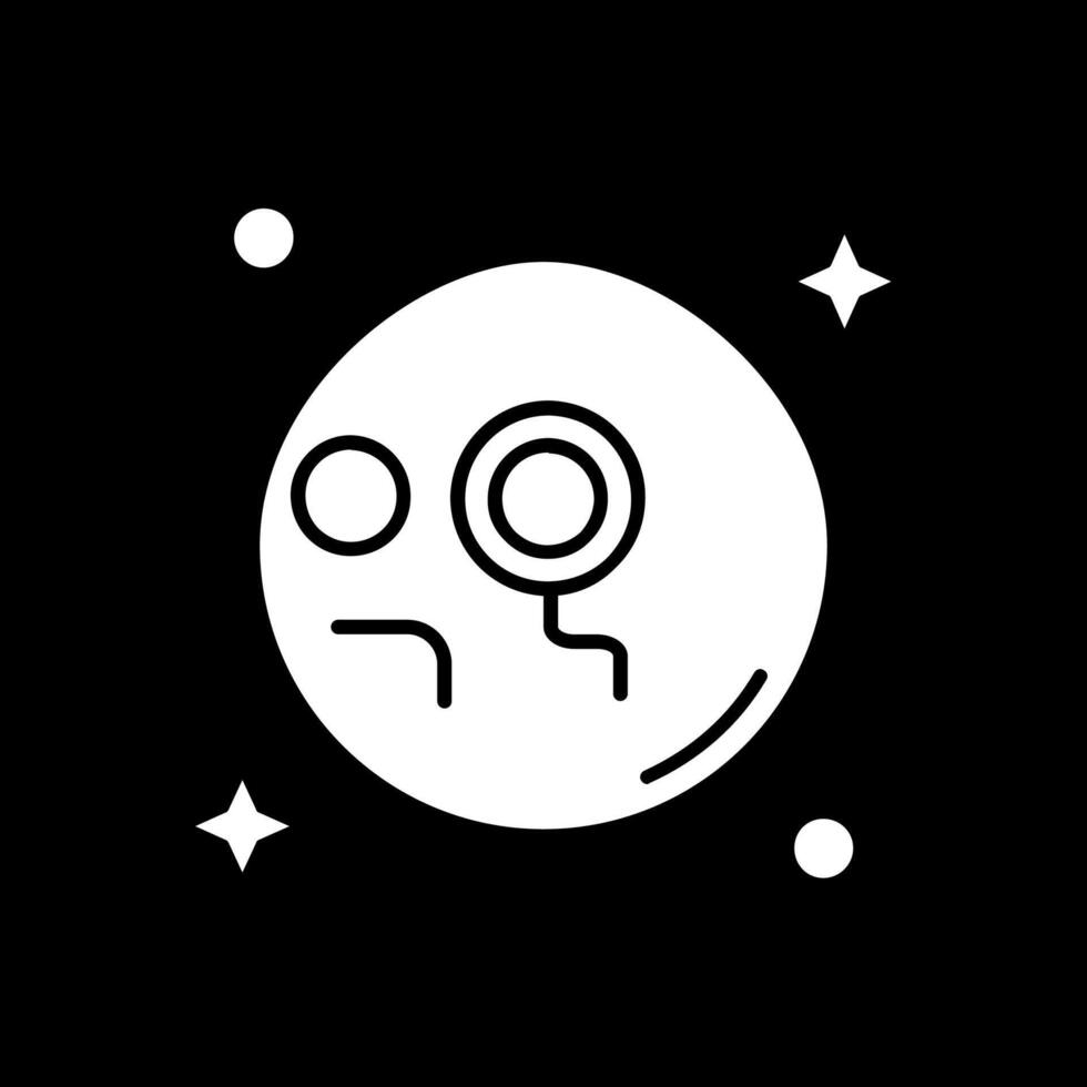 Monocle Glyph Inverted Icon vector