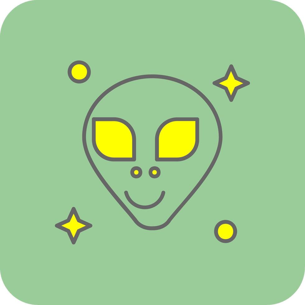 extraterrestre lleno amarillo icono vector