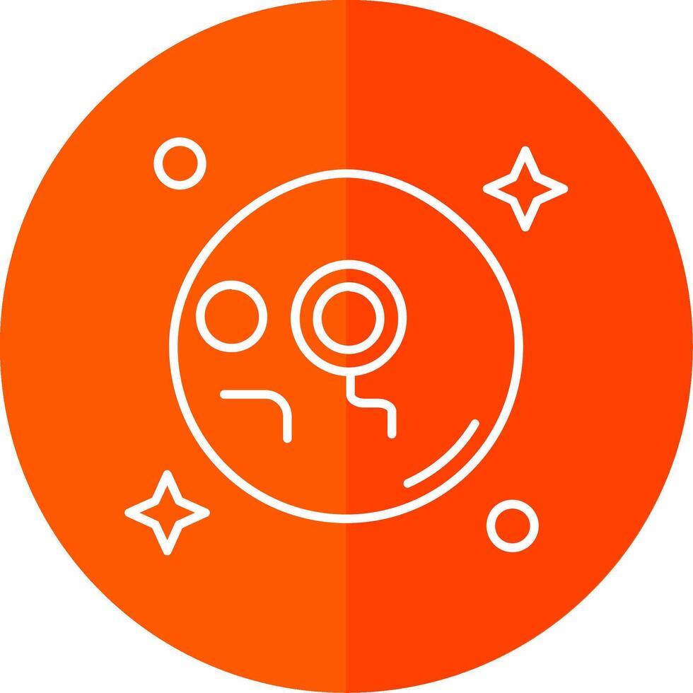 Monocle Line Red Circle Icon vector