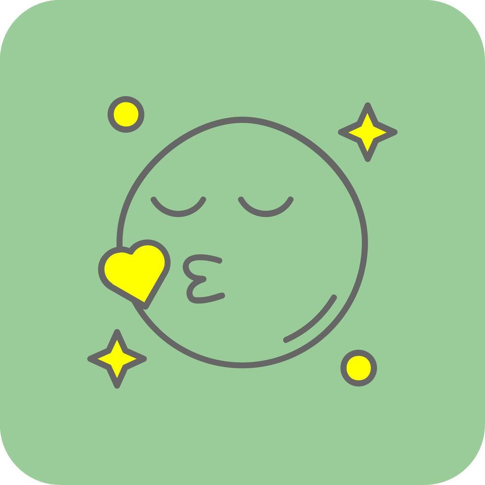 Kiss Filled Yellow Icon vector