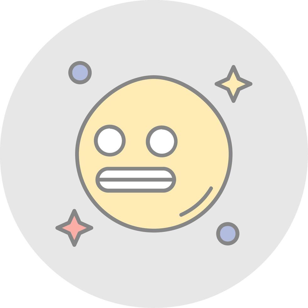 Shocked Line Filled Light Circle Icon vector