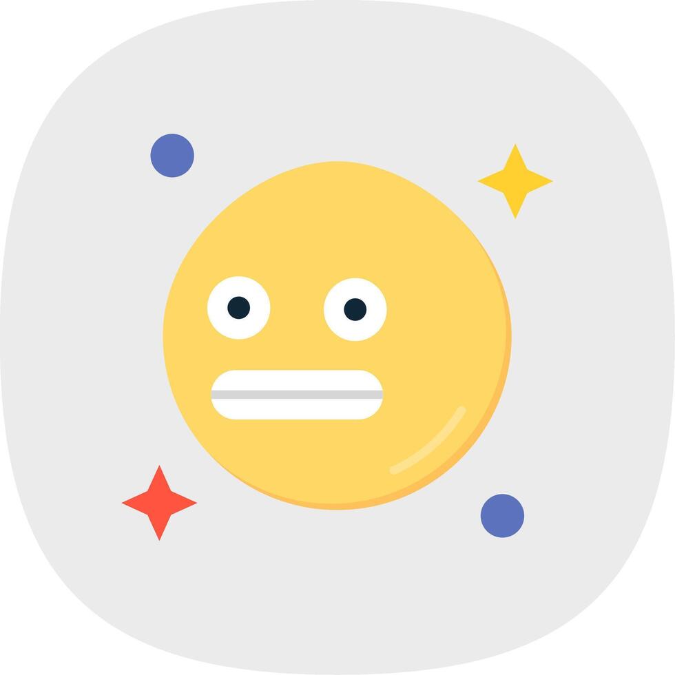 Shocked Flat Curve Icon vector