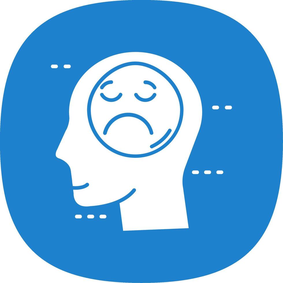 Sadness Glyph Curve Icon vector