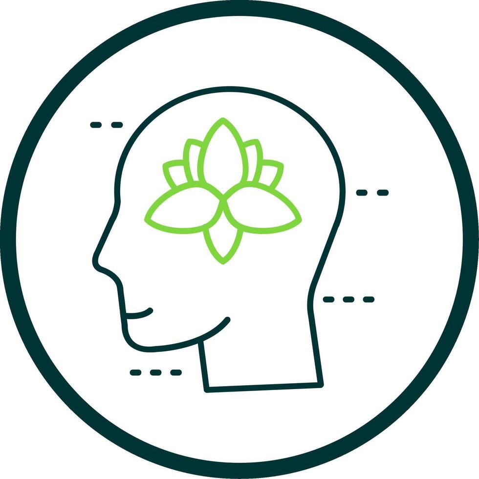 Meditation Line Circle Icon vector