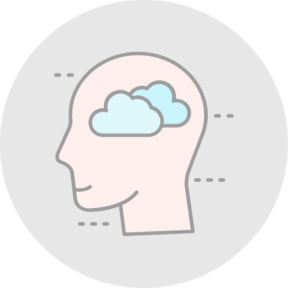 Cloud Line Filled Light Circle Icon vector