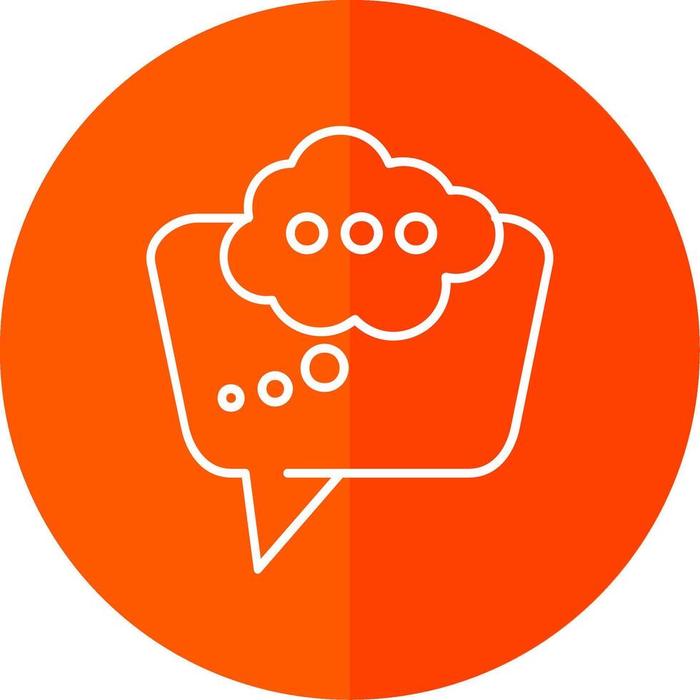 Thinking Line Red Circle Icon vector