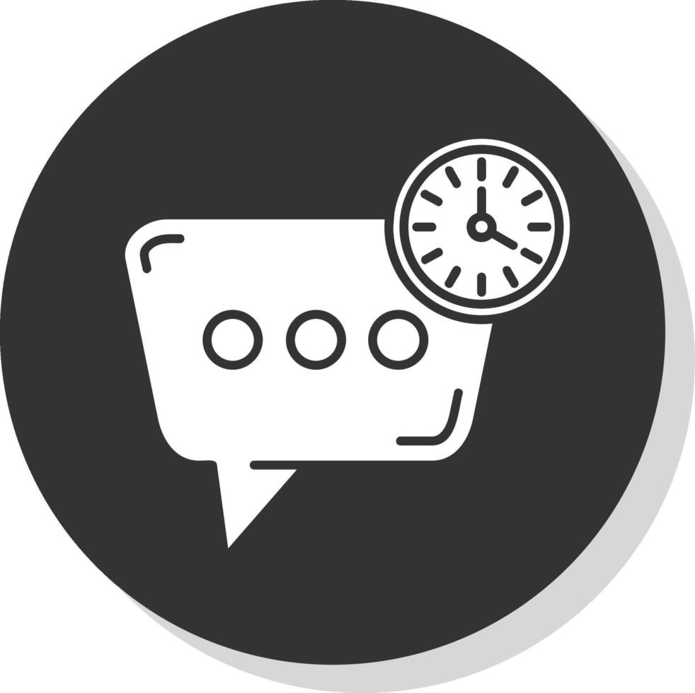 hora glifo gris circulo icono vector