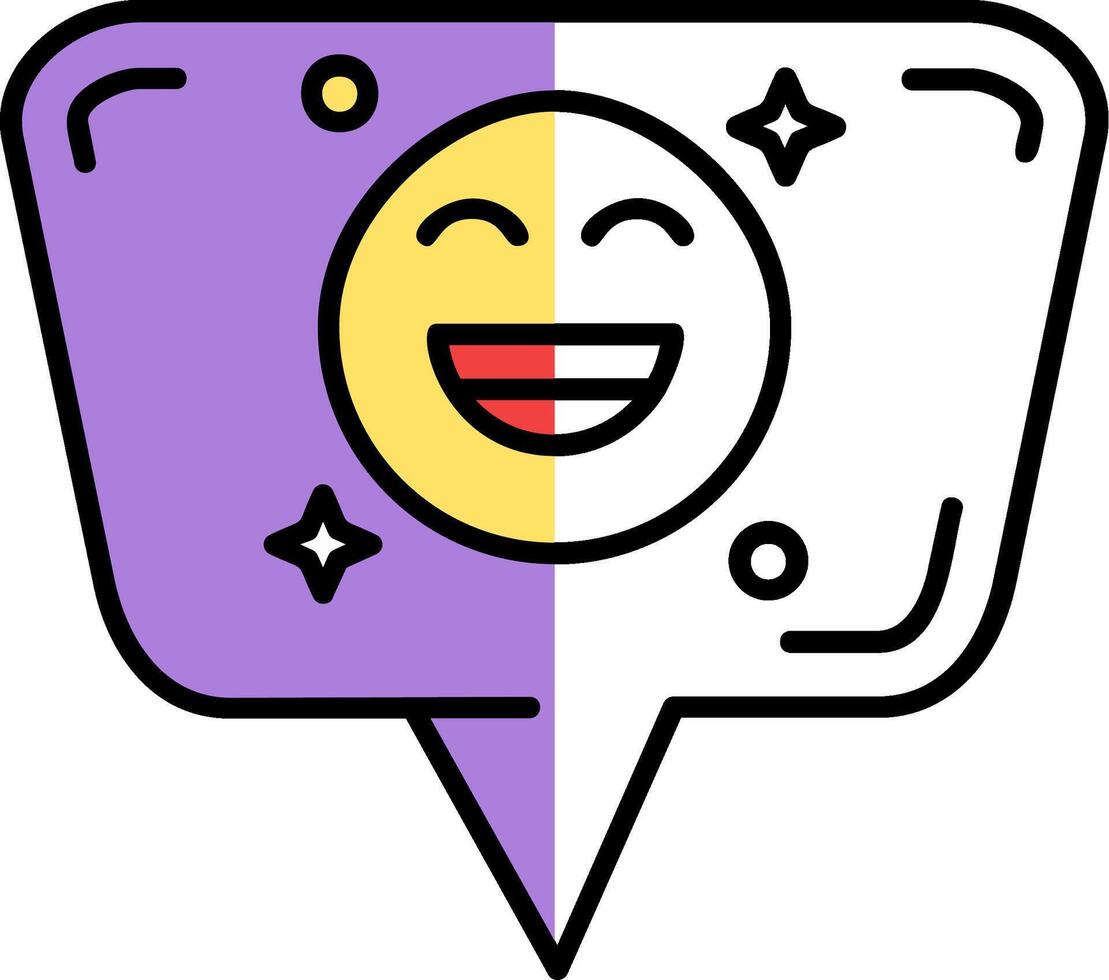 Emoji Filled Half Cut Icon vector