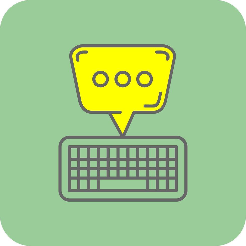 Keyboard Filled Yellow Icon vector