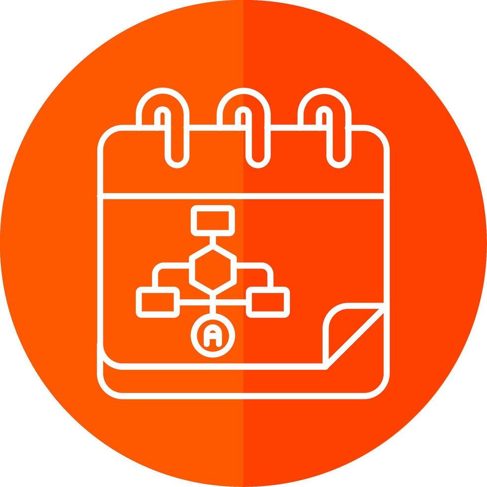 Calender Line Red Circle Icon vector