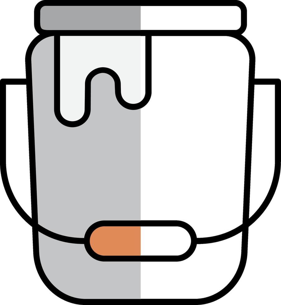 Bucket Filled Half Cut Icon vector
