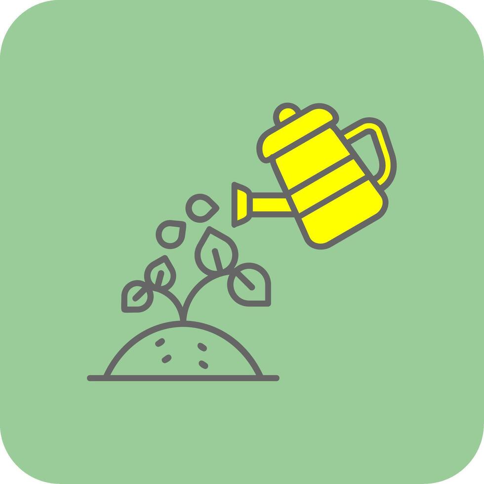 Watering Filled Yellow Icon vector