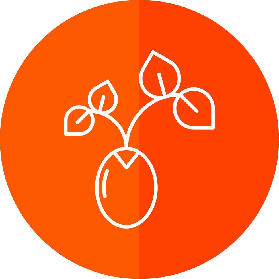 Sprout Line Red Circle Icon vector