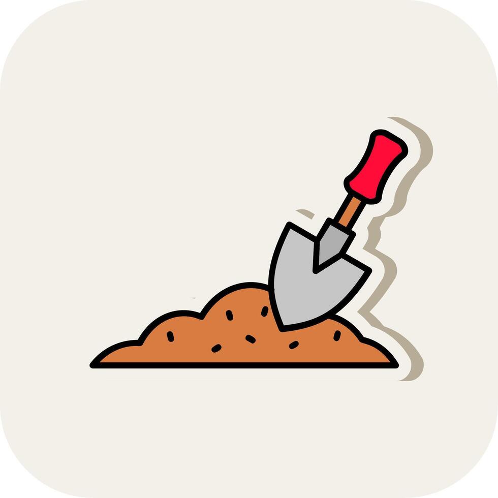 Trowel Line Filled White Shadow Icon vector