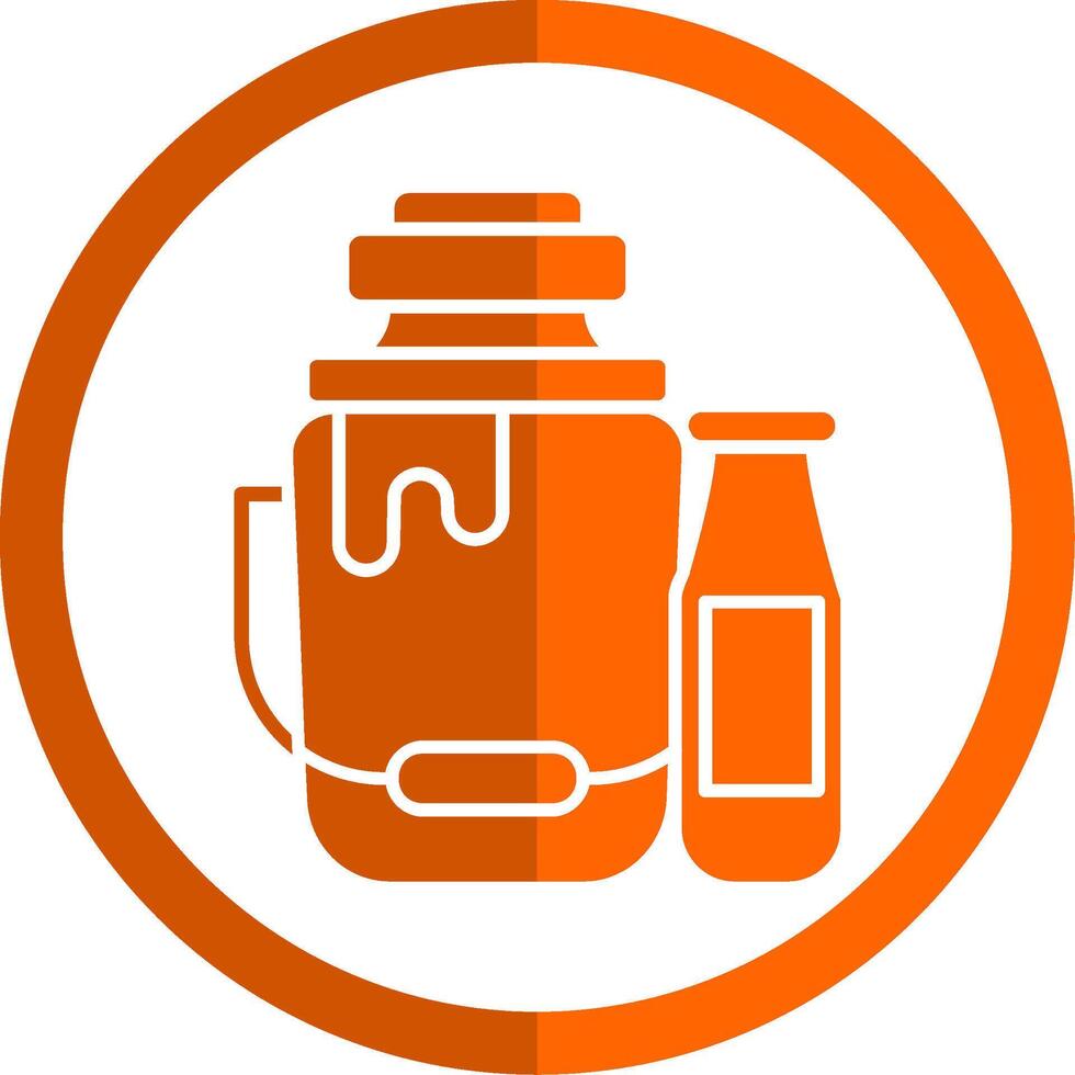 Milk Glyph Orange Circle Icon vector