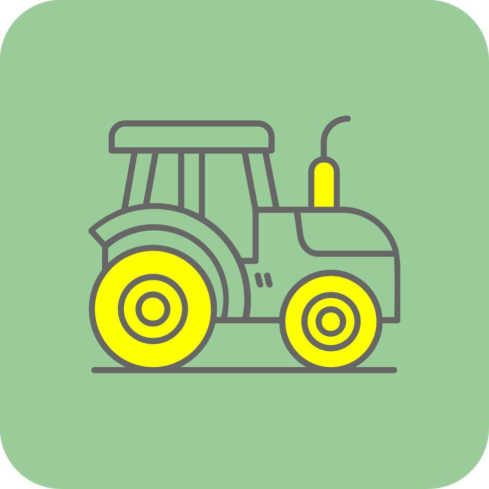 tractor lleno amarillo icono vector
