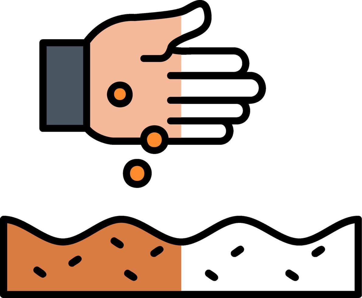 Seeds Filled Half Cut Icon vector