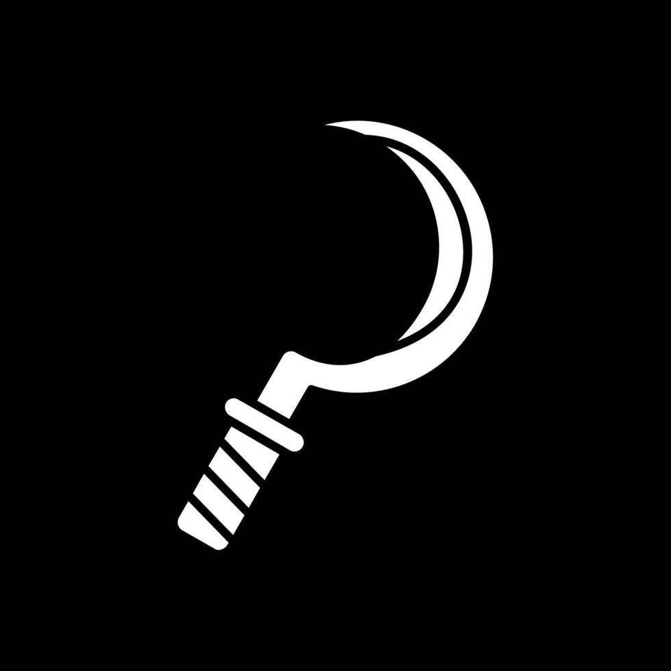 Sickle Glyph Inverted Icon vector