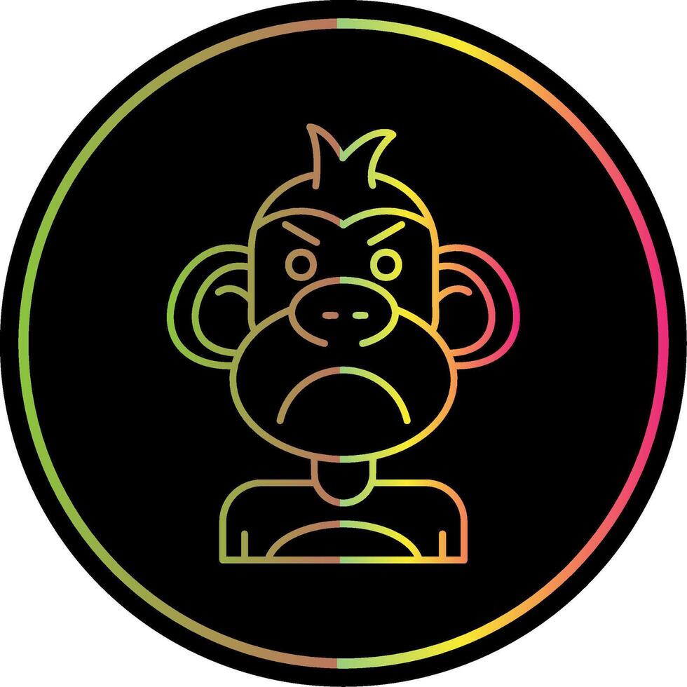 Angry Line Gradient Due Color Icon vector