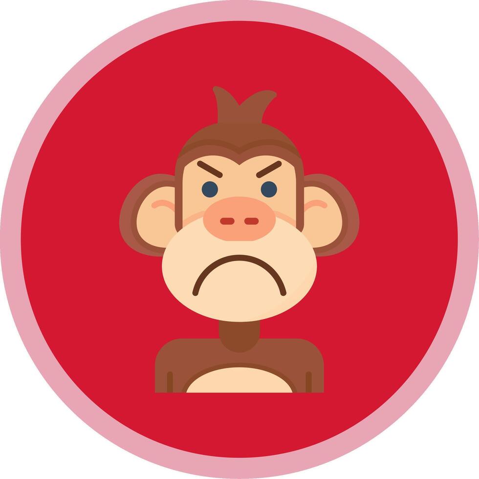 Angry Flat Multi Circle Icon vector