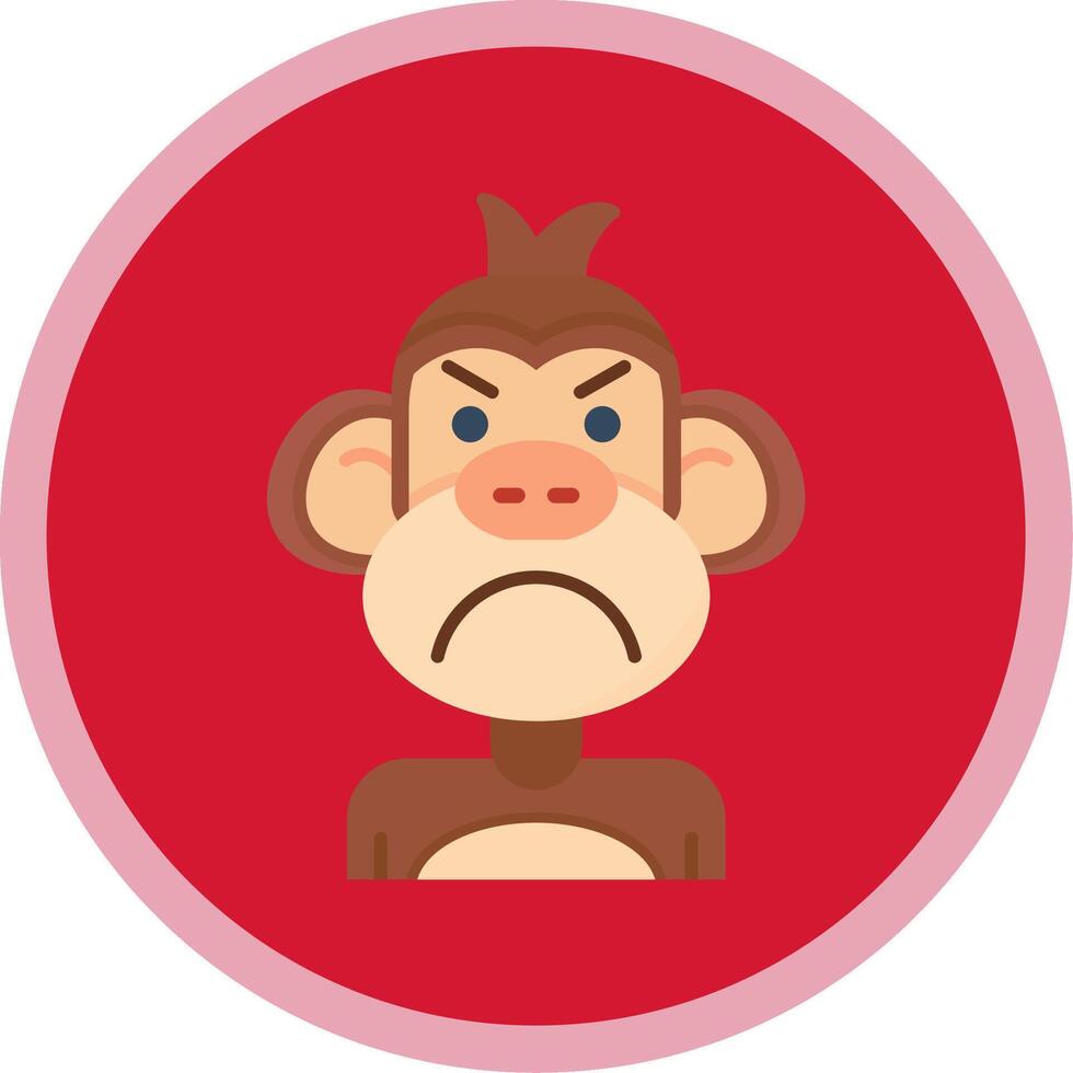 Angry Flat Multi Circle Icon vector